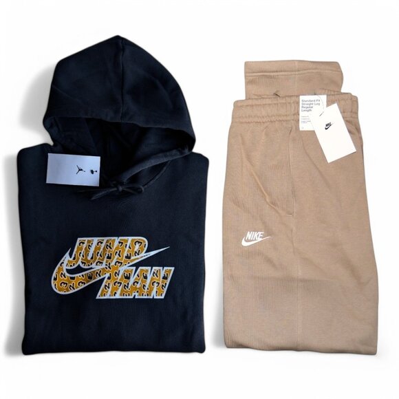 Nike Air Jordan Men's Jumpman Sweatsuit 2 PC Matching Club Fleece Tracksuit NWT - Picture 1 of 14